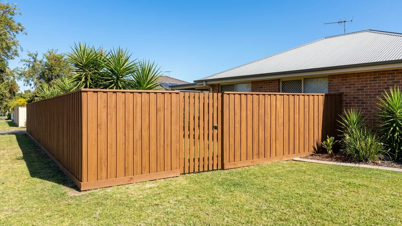 The same fence repaired and repainted
